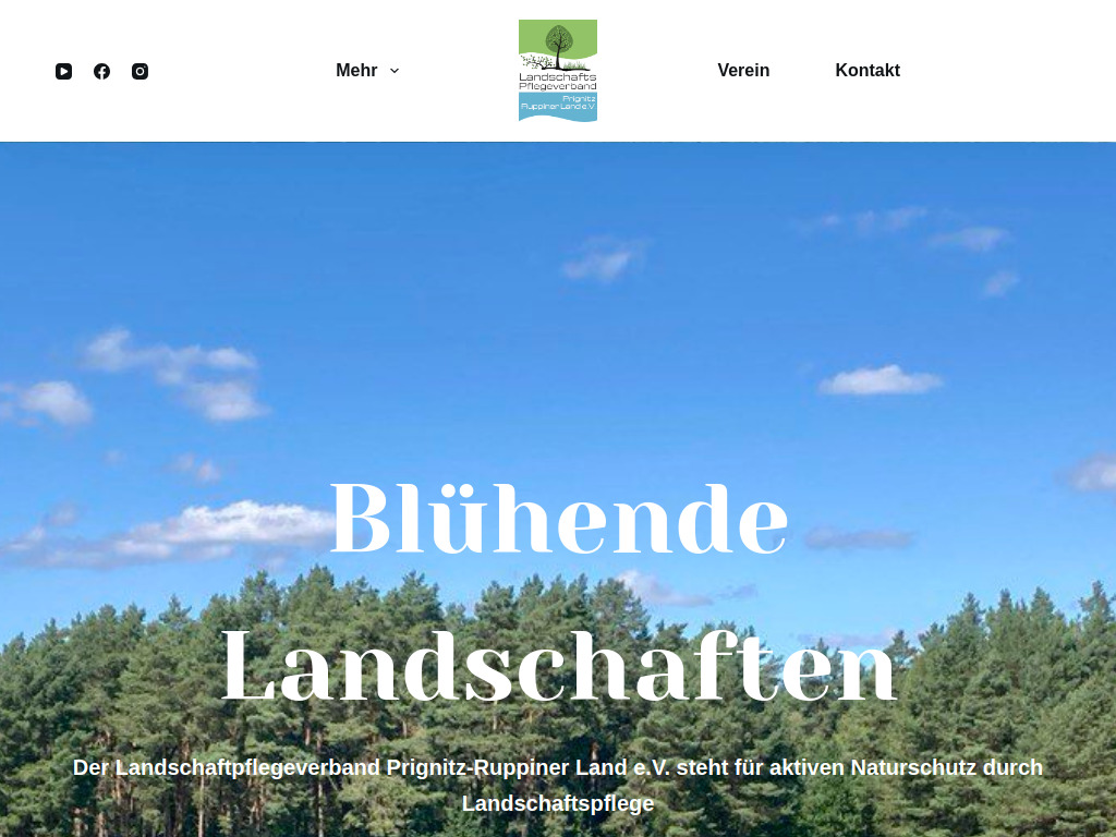 Website von Landschaftspflegeverband Prignitz-Ruppiner Land e.V. in Wittstock
