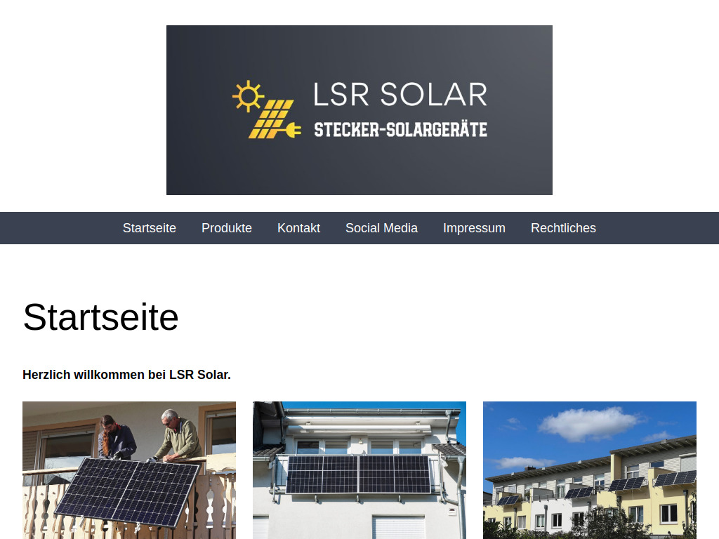 Website von LSR Solar in Hückeswagen