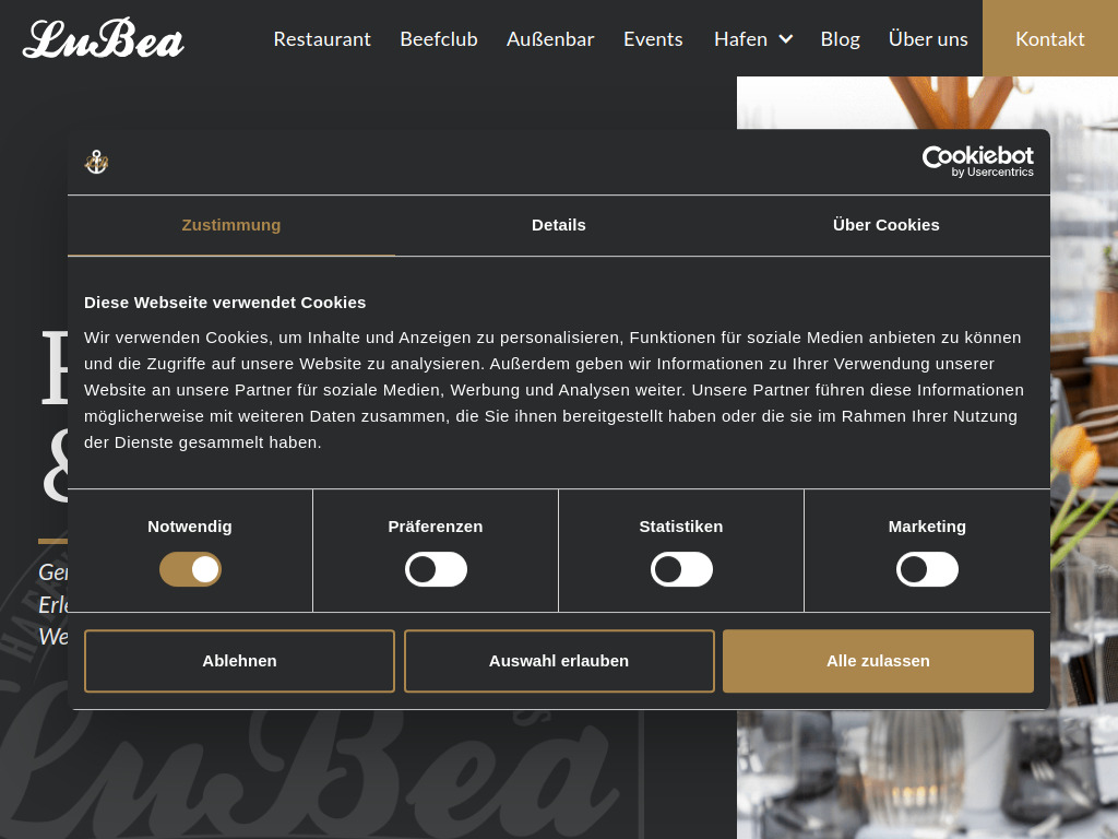 Website von Hafenrestaurant LuBea Oranienberg in Oranienburg