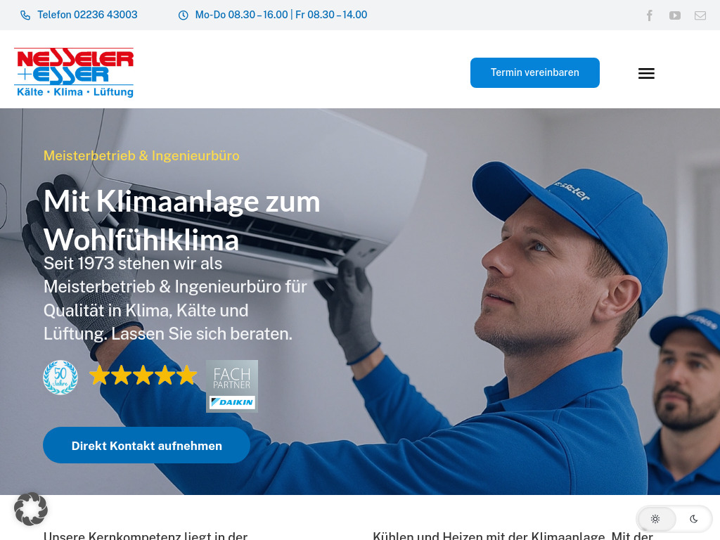 Website von Nesseler + Esser GmbH & Co. KG in Wesseling