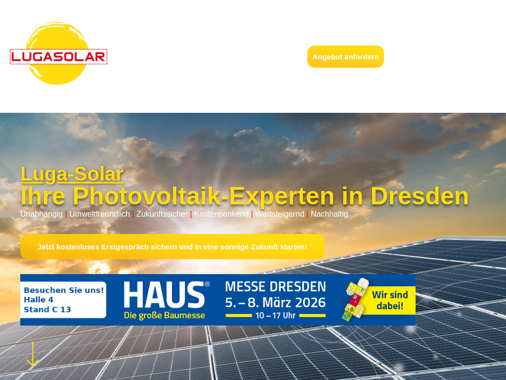 Website von Luga-Solar in Dresden