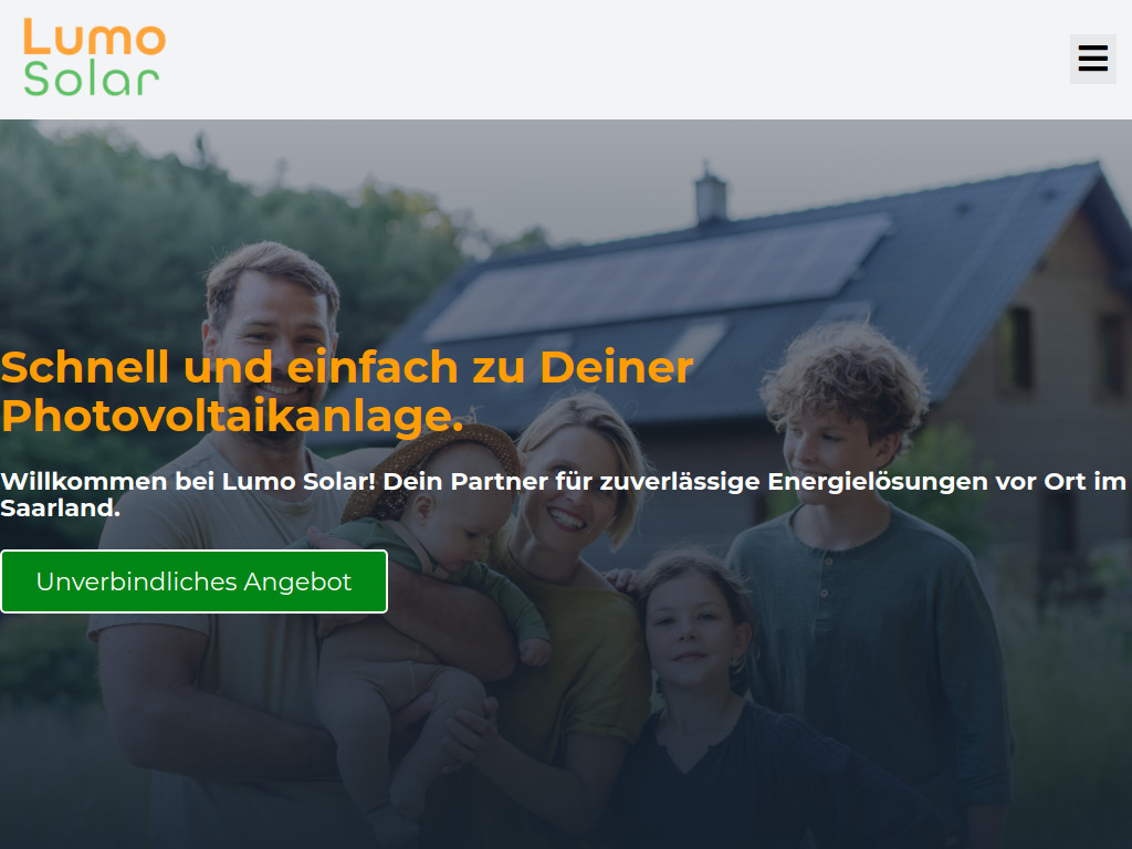 Website von Lumo Solar GmbH in St. Ingbert