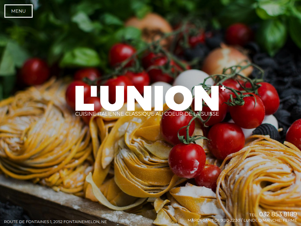 Website von Restaurant Pizzaria L'Union in Fontainemelon