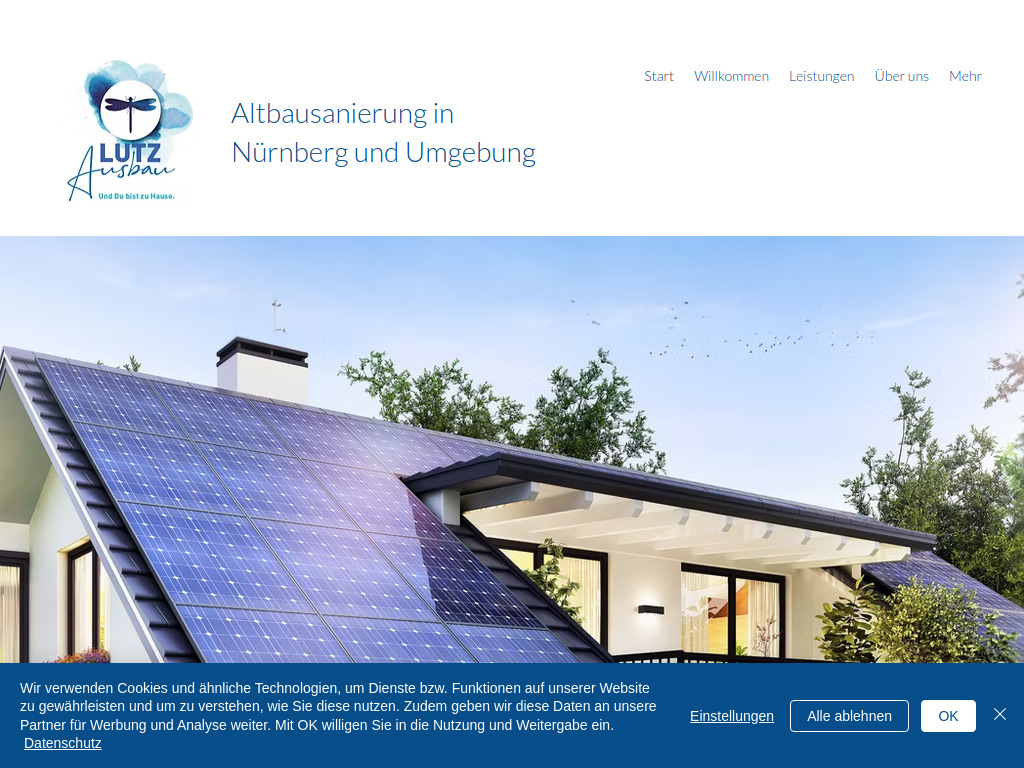 Website von Lutz Ausbau GmbH & Co. KG in Wendelstein