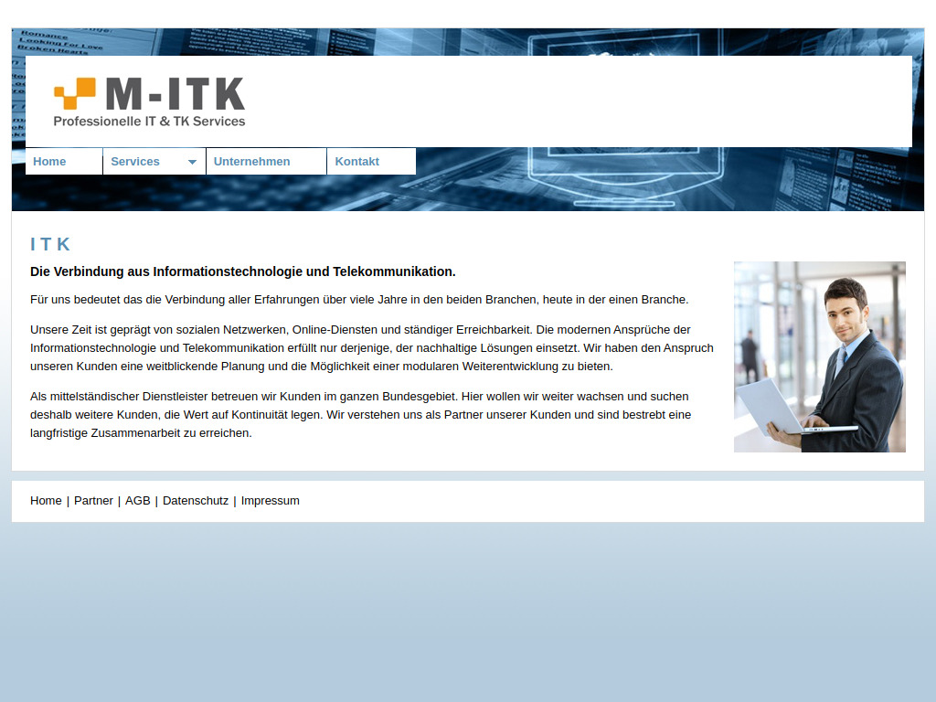 Website von M-ITK Services GmbH in Bidingen