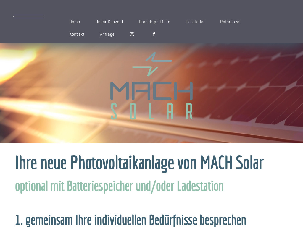Website von MACH Solar GmbH in Walluf