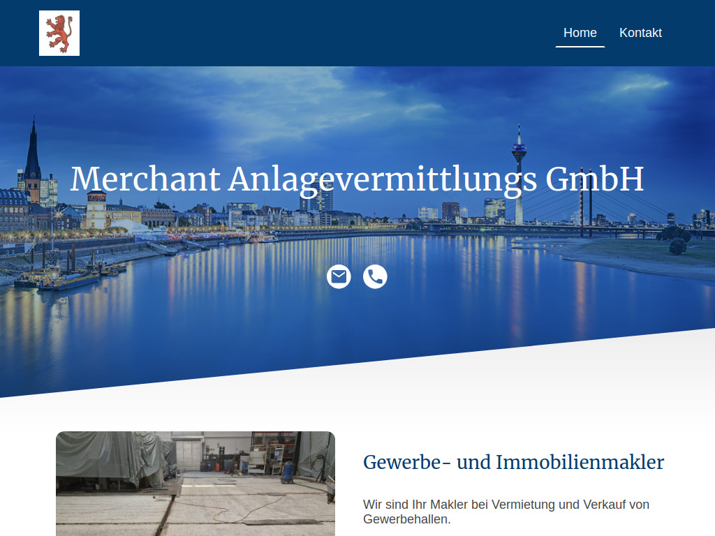 Website von Merchant Anlageberatungs GmbH in Düsseldorf