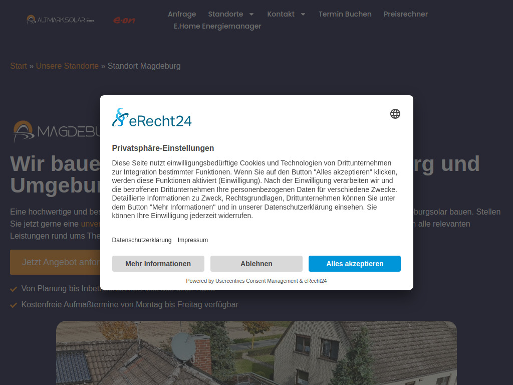 Website von Altmärker Solarstrom GmbH in Magdeburg