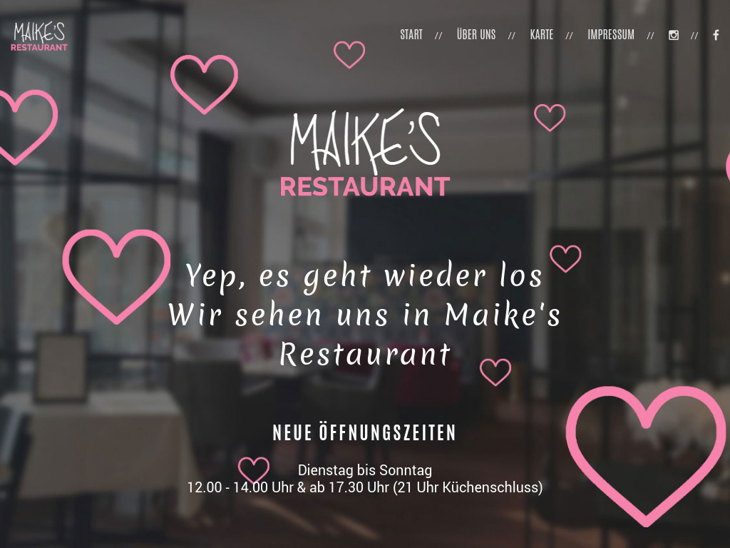 Website von MAIKE'S Restaurant in Hemmingen