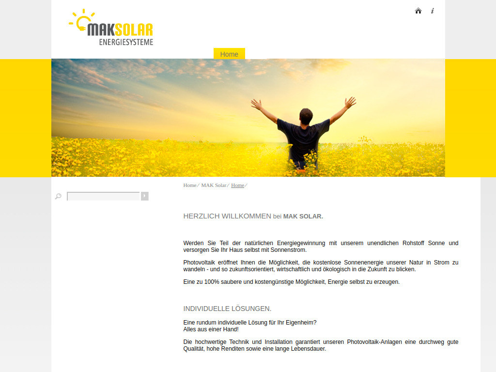 Website von MAK Solar GmbH & Co. KG in Friedberg
