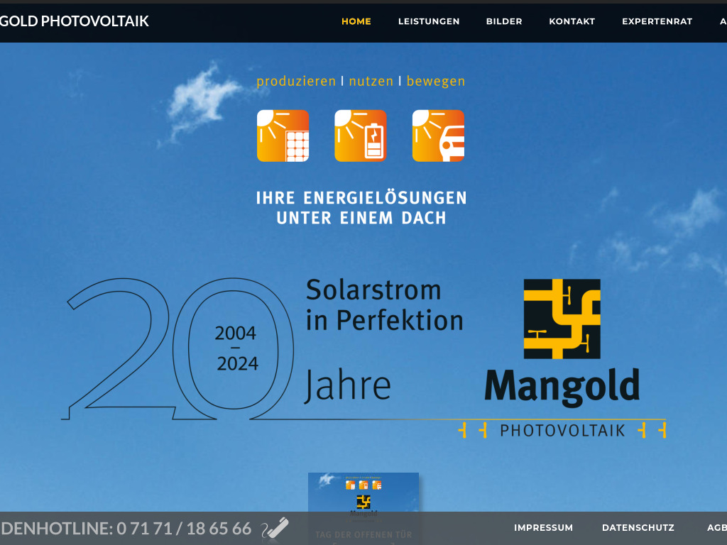 Website von Mangold GmbH in Schwäbisch Gmünd