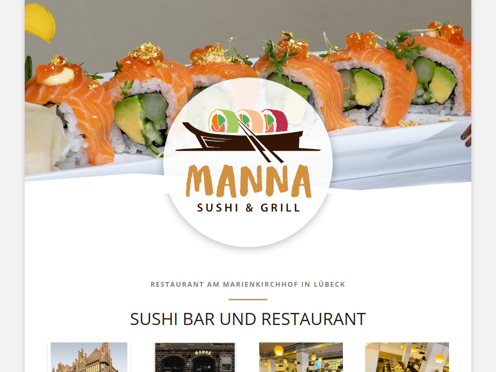 Website von Manna Sushi & Grill in Lübeck