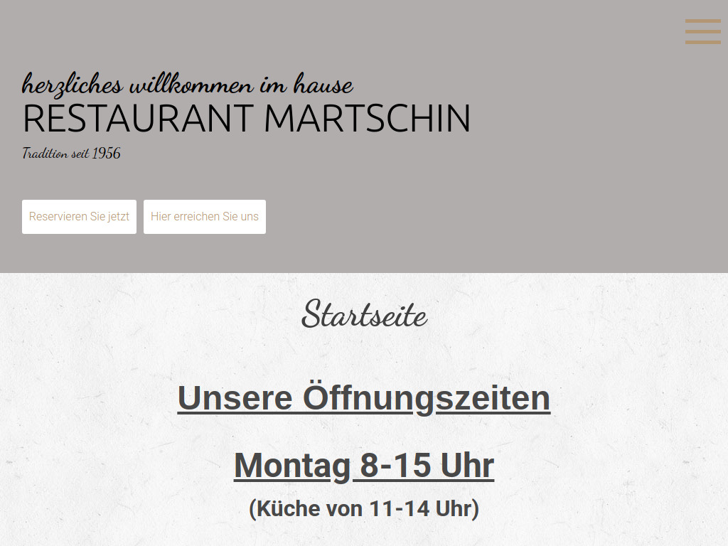 Website von Friedrich Martschin Restaurantbetrieb GmbH in Gunskirchen