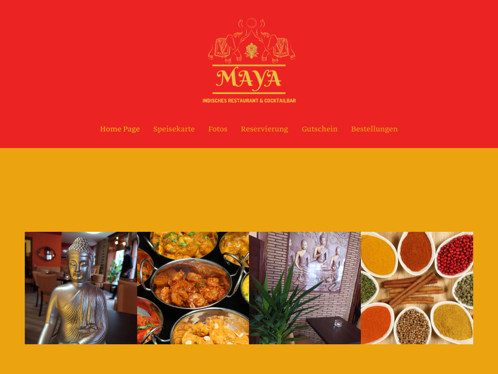 Website von Maya Restaurant in Berlin