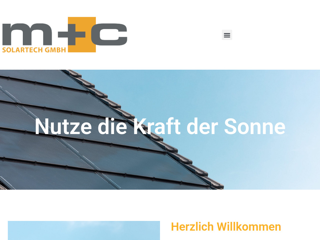 Website von m+c Solartech GmbH in Ulisbach SG