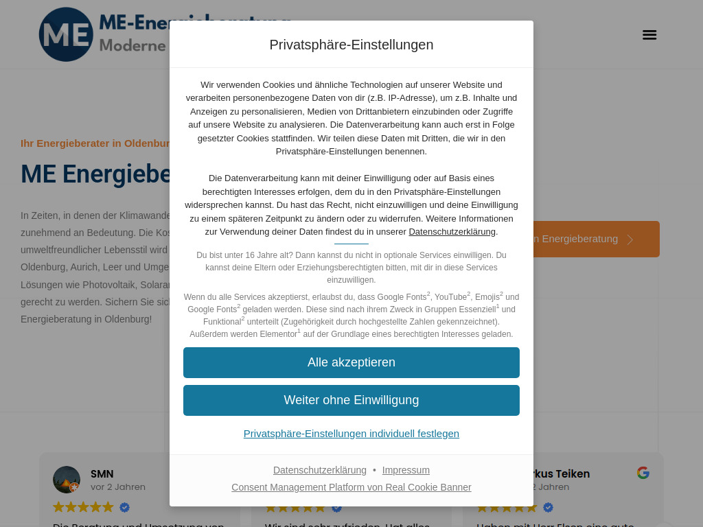 Website von ME-Energieberatung Mario Elsen in Friesoythe