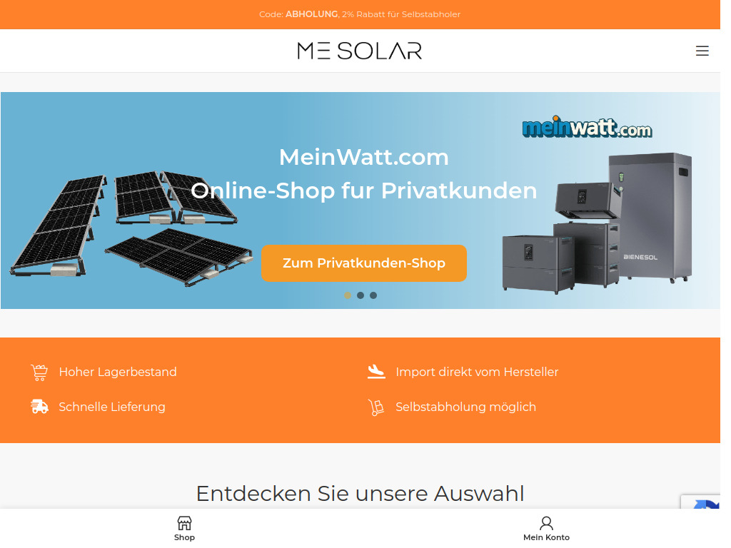Website von ME Solar GmbH in Grevenbroich