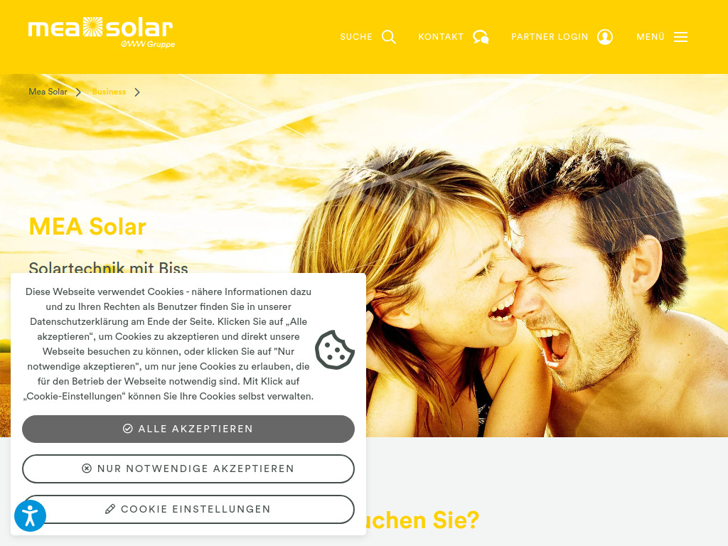 Website von eww ag in Wels