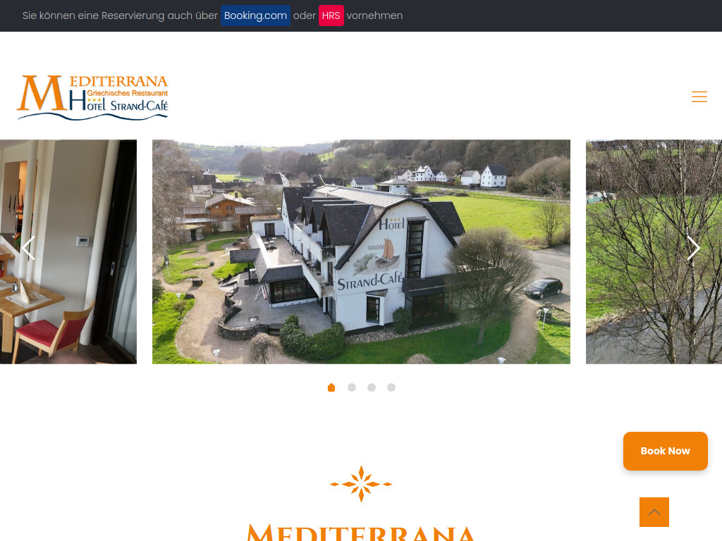 Website von Mediterrana Hotel Restaurant in Roßbach