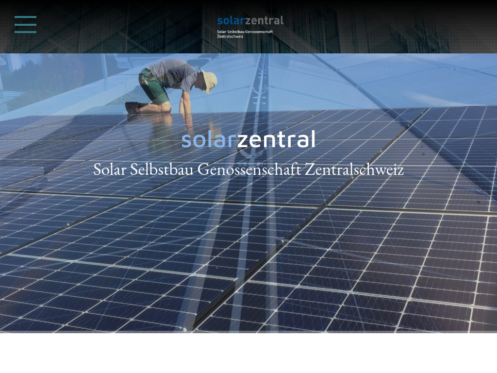 Website von Genossenschaft Solarzentral in Luzern