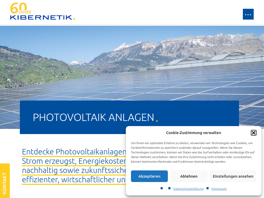 Website von Kibernetik AG in Buchs SG