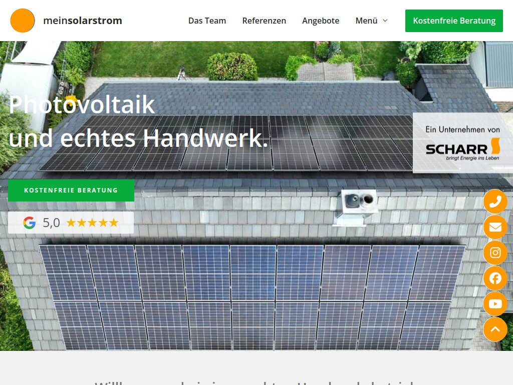 Website von meinsolarstrom GmbH in Forst