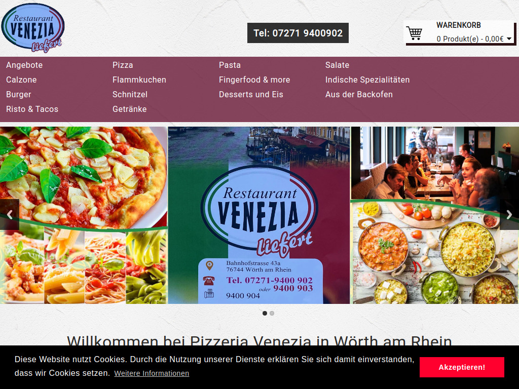 Website von Restaurant Venezia Wörth am Rhein in Wörth am Rhein