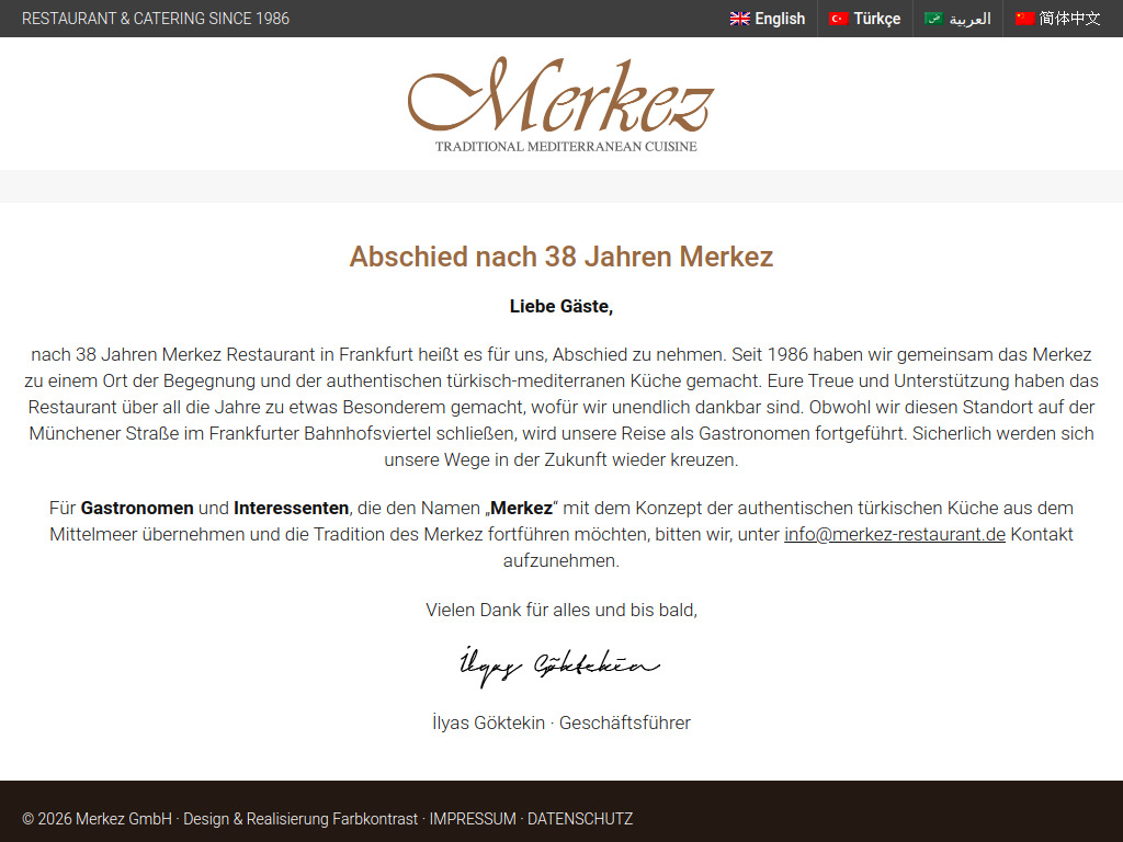 Website von Merkez GmbH in Frankfurt am Main