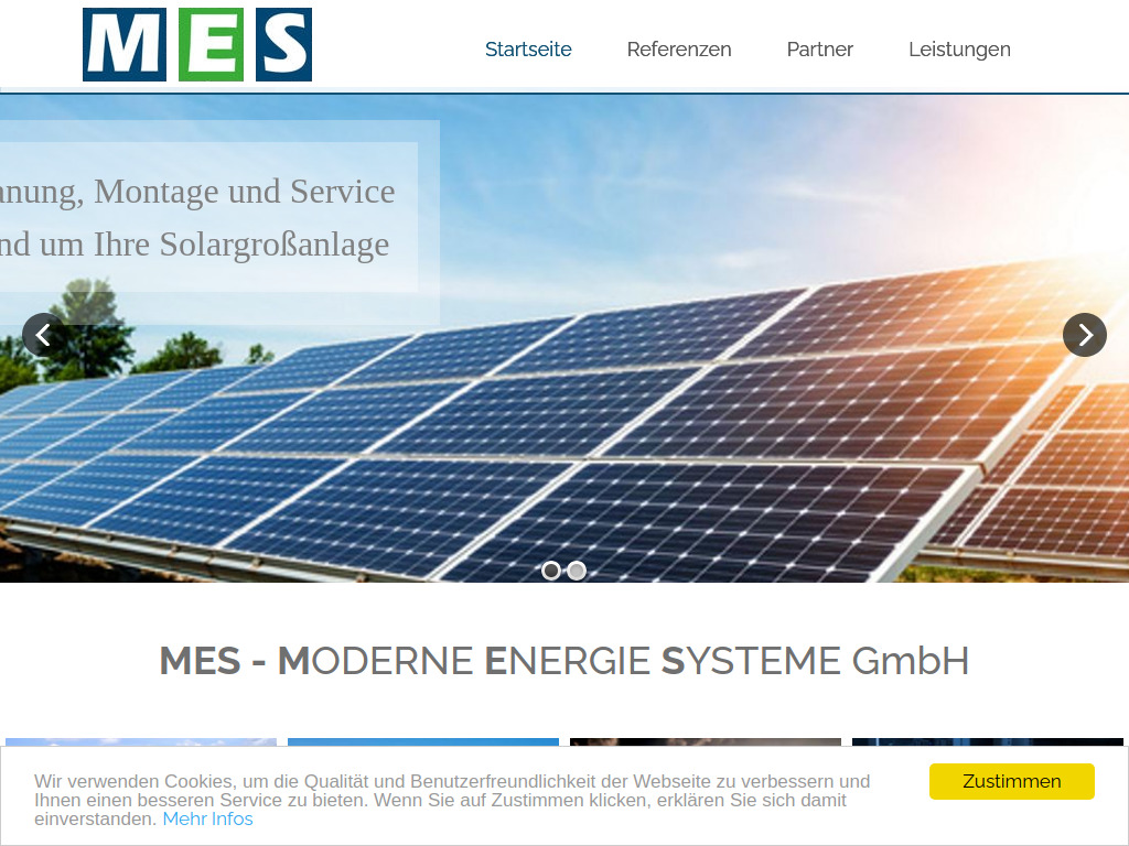 Website von MES - Moderne Energie Systeme GmbH in Parchim