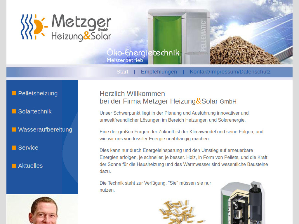 Website von Metzger Heizung & Solar GmbH in Haan
