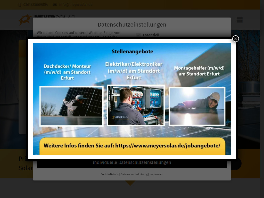 Website von Meyersolar GmbH in Erfurt
