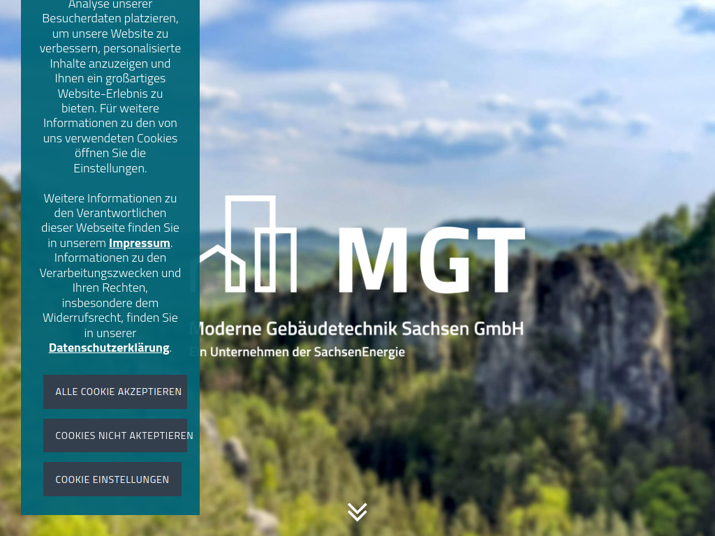 Website von MGT - Moderne Gebäudetechnik Sachsen GmbH in Reinsdorf bei Zwickau