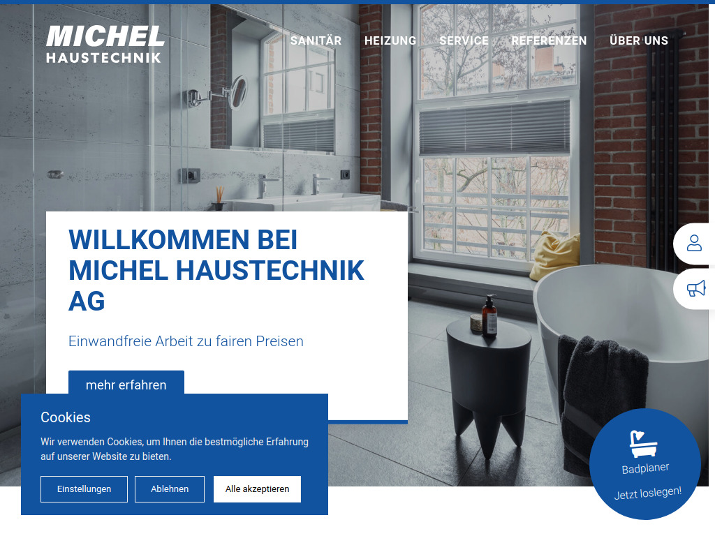 Website von Michel Haustechnik AG