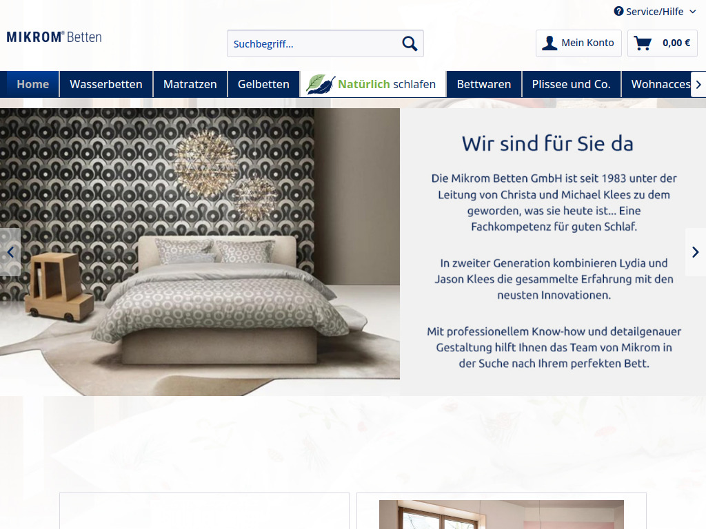 Website von Mikrom Betten GmbH in Solingen