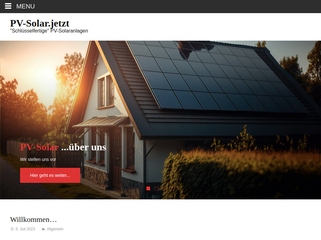 Website von PV-Solar.jetzt in Tangstedt