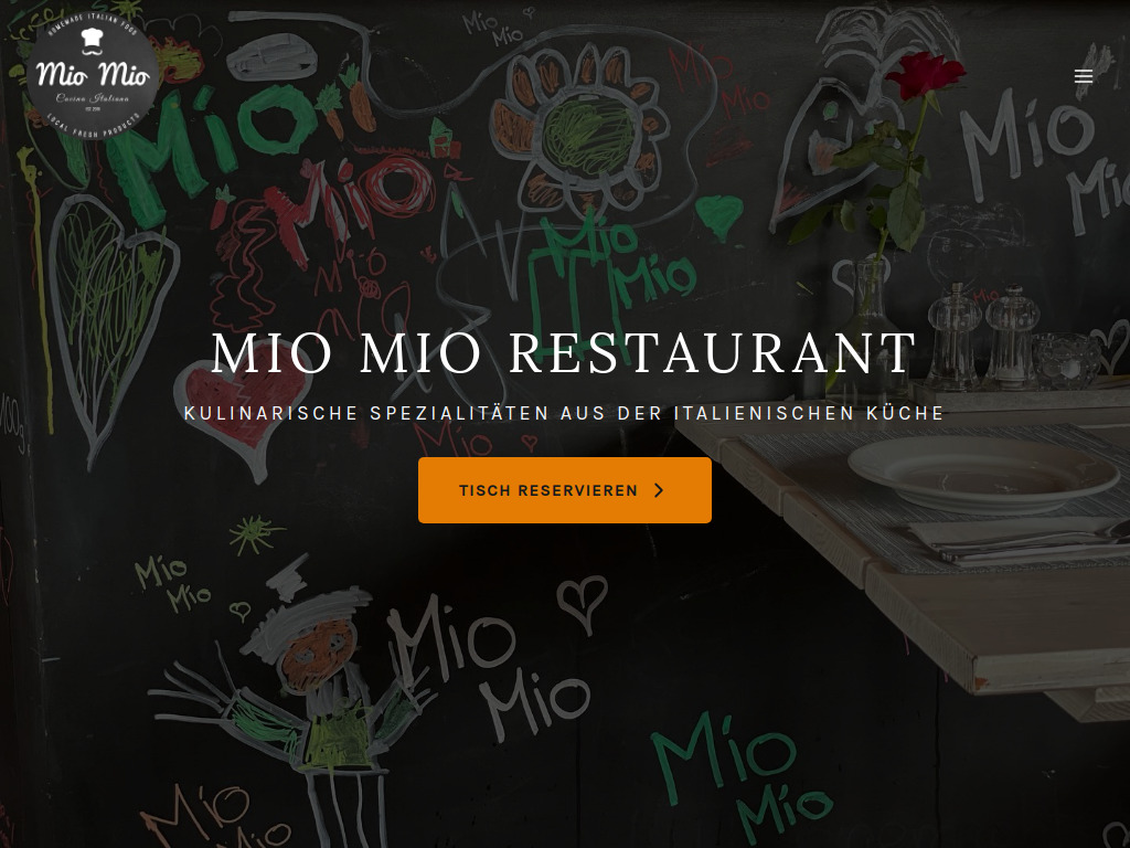 Website von Mio Mio Restaurant in Fürth