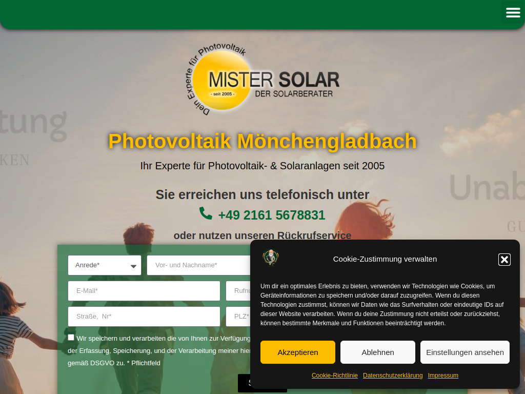 Website von Mister Solar in Mönchengladbach
