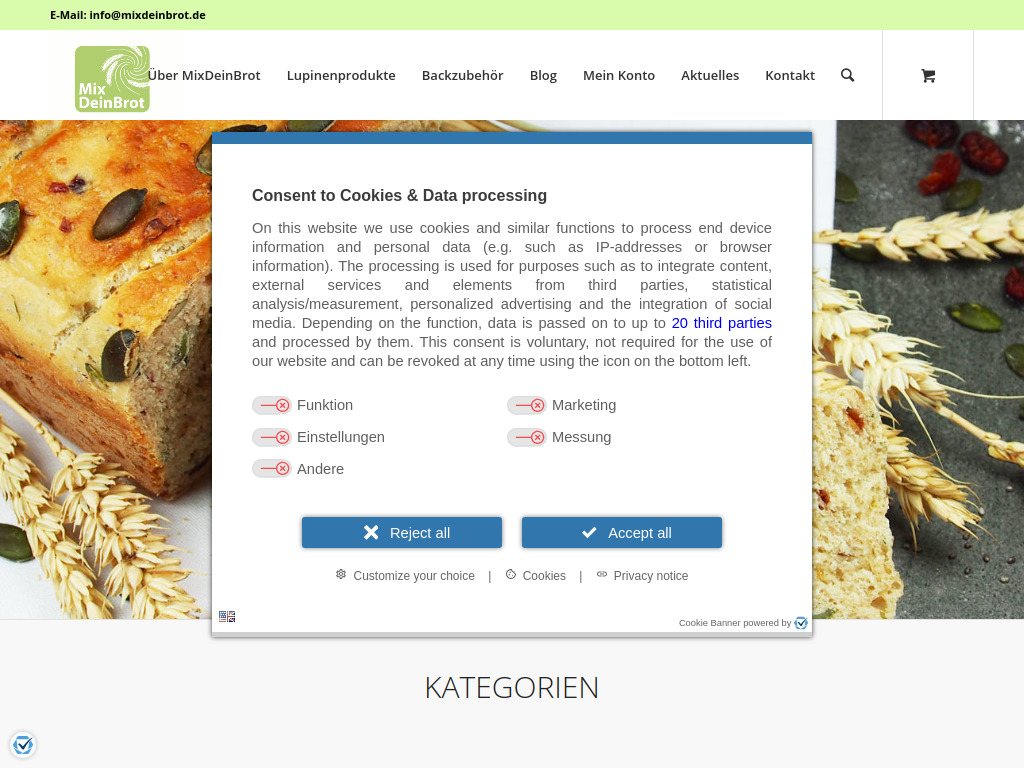 Website von MixDeinBrot in Erdmannhausen