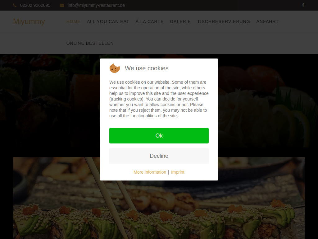 Website von Miyummy Restaurant in Bergisch Gladbach