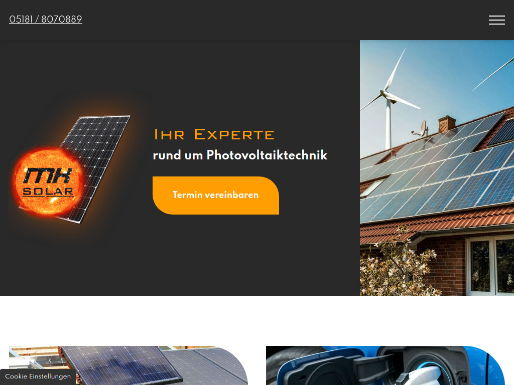Website von MK-Solar Inh. Marcel Kleemann in Alfeld