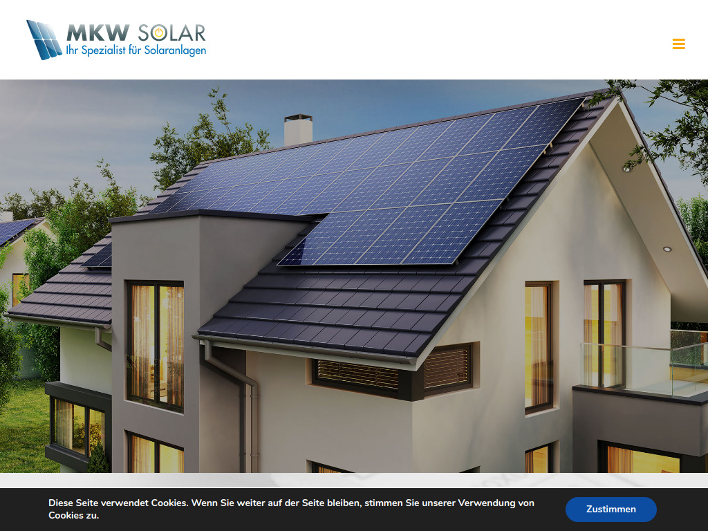 Website von MKW Solar GmbH in Bischweier