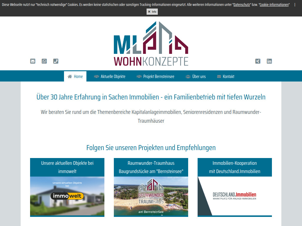 Website von ML Wohnkonzepte in Cremlingen