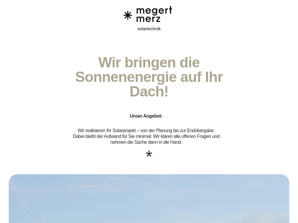 Website von Megert+Merz Solartechnik in Gurzelen