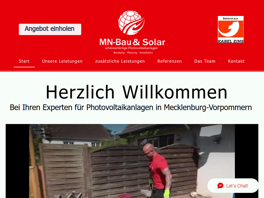 Website von MN-Bau & Solar GbR in Papendorf