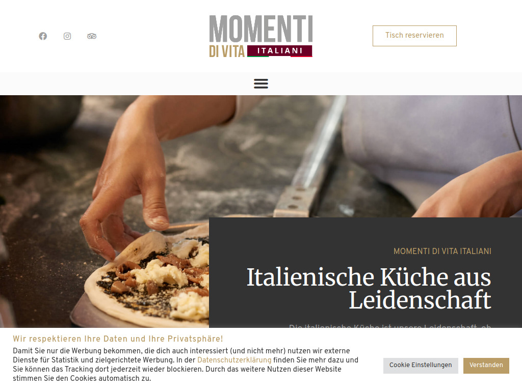 Website von Momenti italiani eGBR in Hofheim