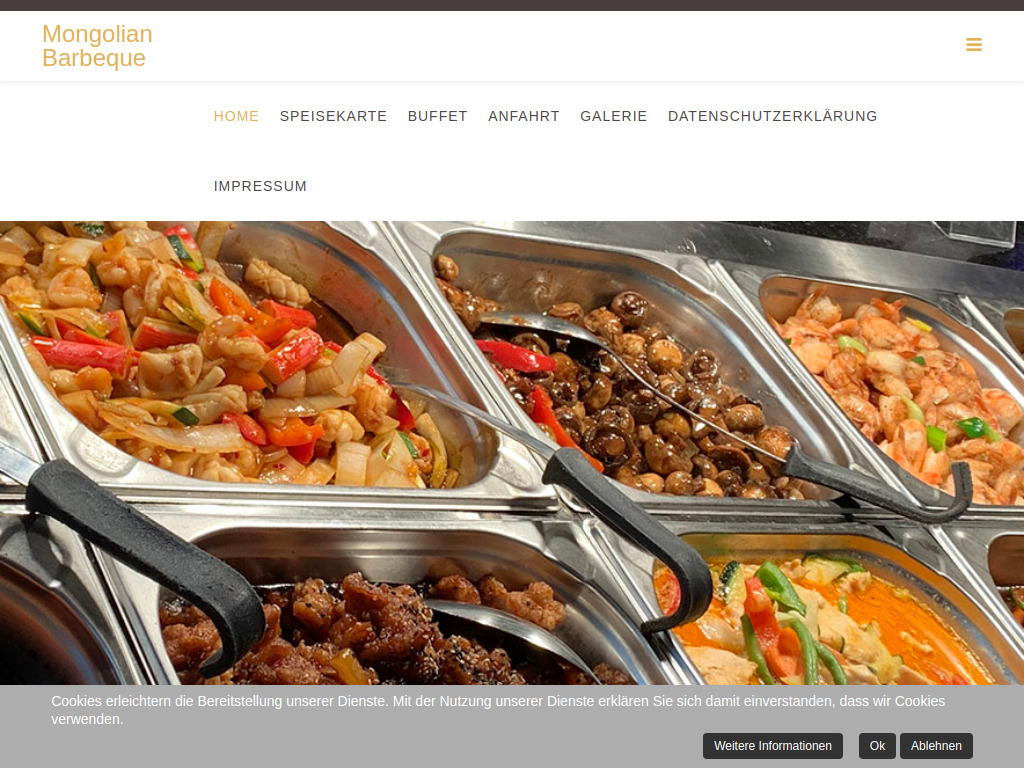 Website von China Restaurant Mongolian Barbeque Kitzingen in Kitzingen