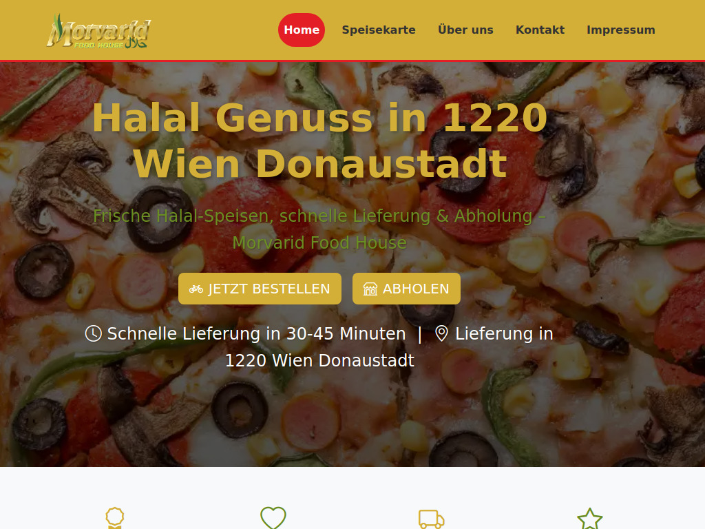 Website von Morvarid Food House in Wien