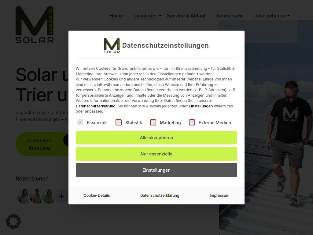 Website von mquadrat solar GmbH in Trierweiler