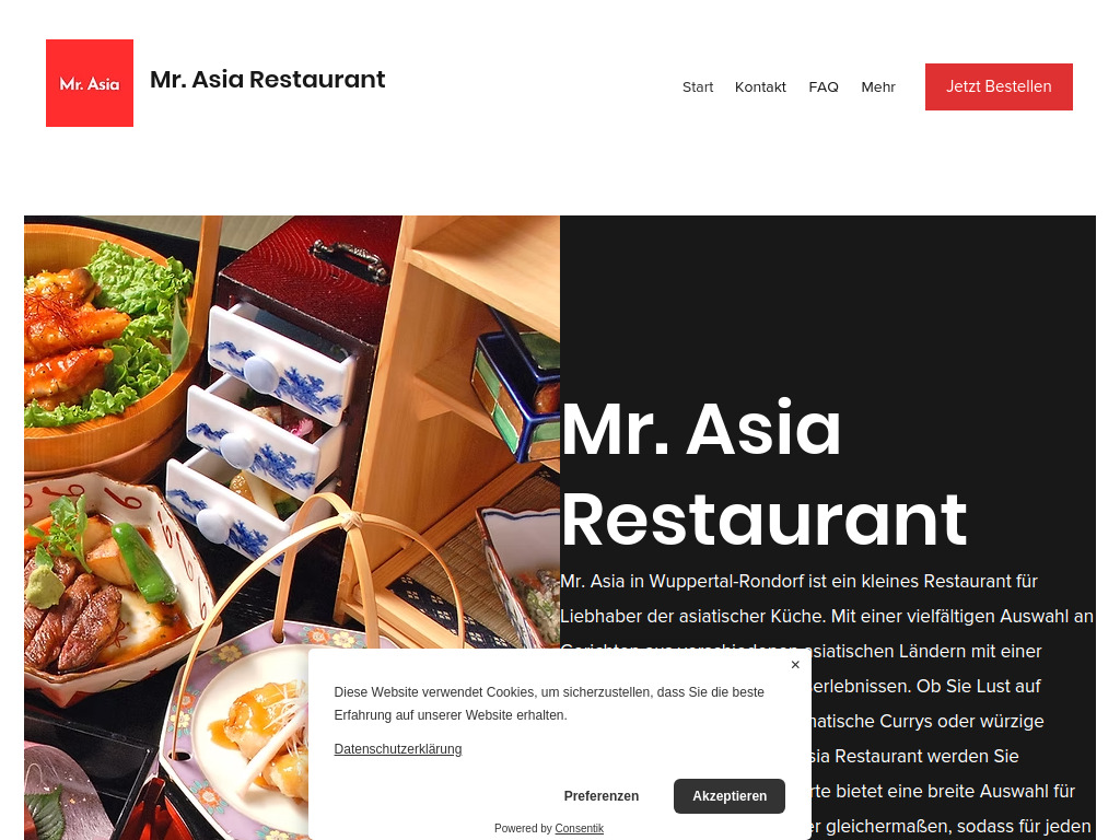 Website von Mr. Asia Restaurant in Wuppertal