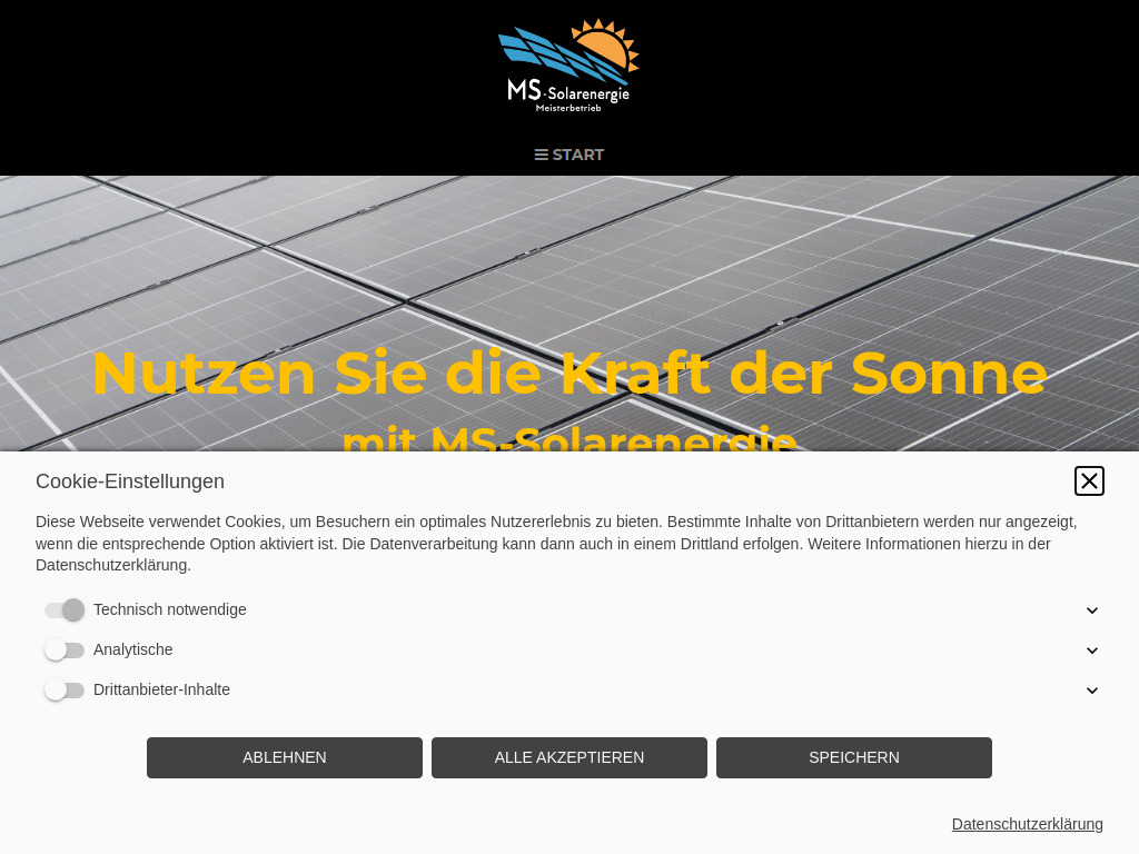 Website von MS-Solarenergie in Gelnhausen